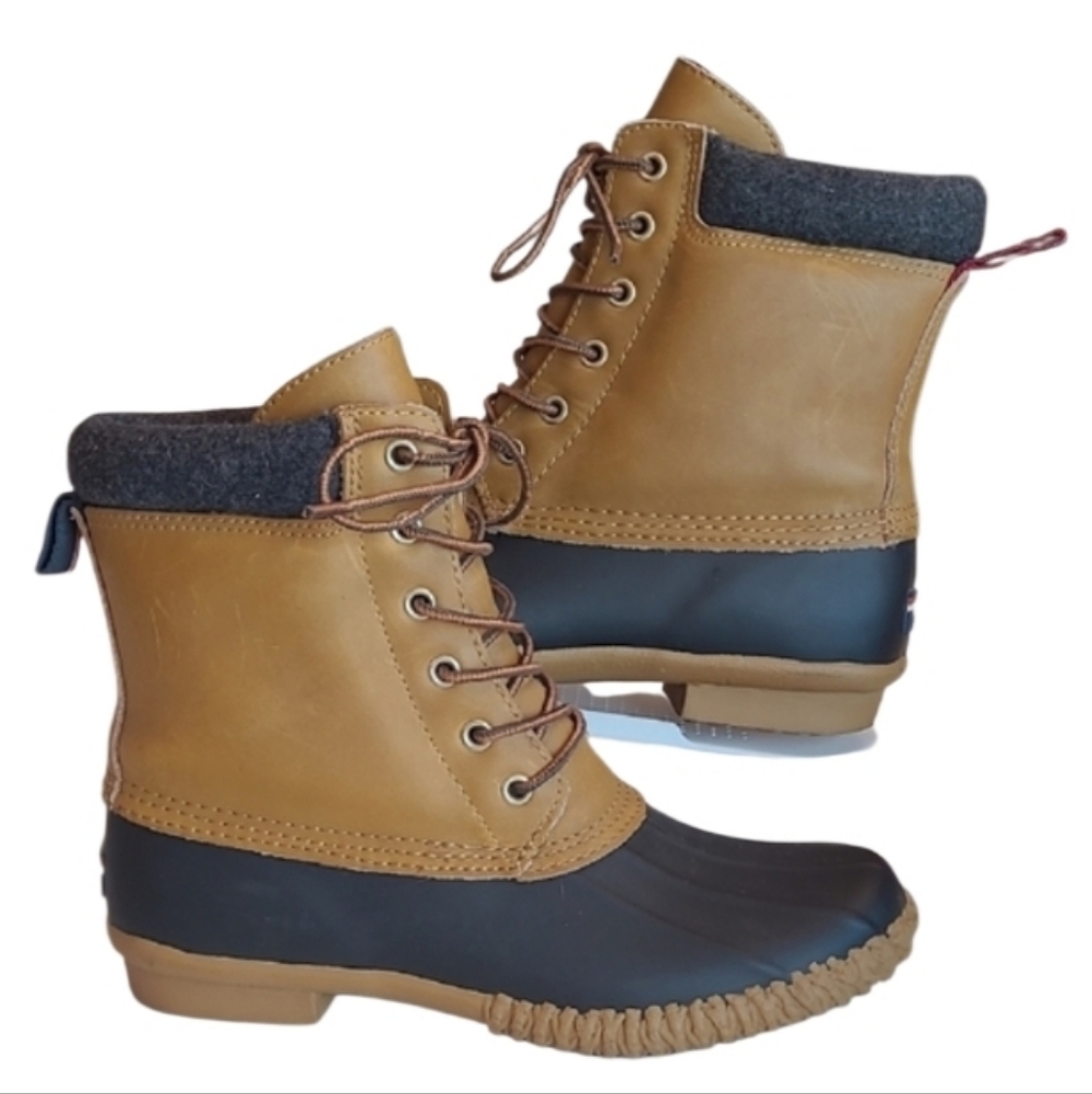 Tommy Hilfiger Waterproof Slip On Leather Traction Insulation Rain Snow Boot
